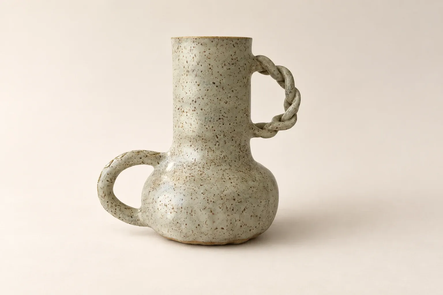 Twisted handle vase — handmade Kachi ceramic vessels