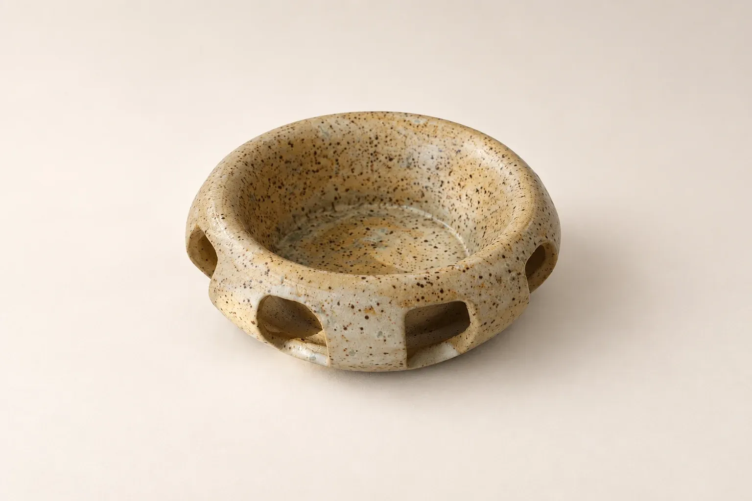 Cutout bowl — handmade Kachi ceramic tableware