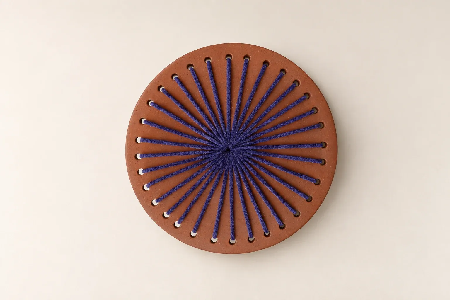 Blue spoke plate — handmade Kachi ceramic tableware